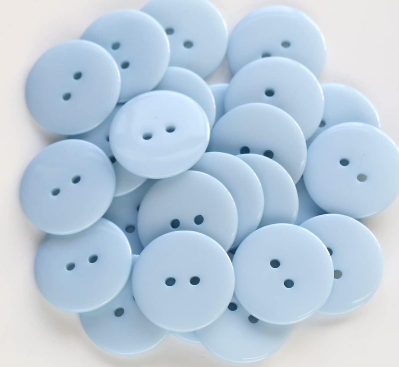 GANSSIA 1 Inch Blue Buttons Two Holes 25mm Resin Button for Sewing and Craft Projects Pack of 100 PCS - Image 1